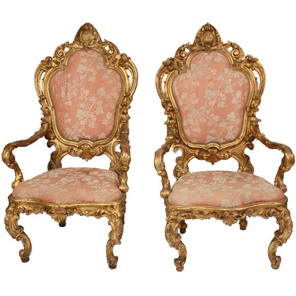 giltwood throne chair