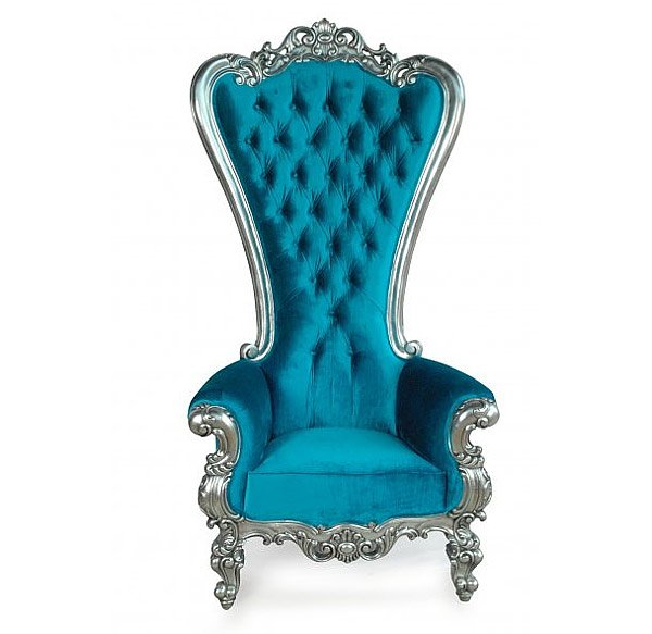 blue mahogany leather throne