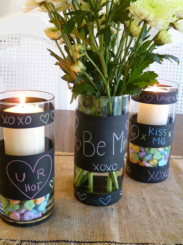 DIY Chalkboard Flower Vases