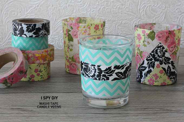 Washi Tape Candle Votive