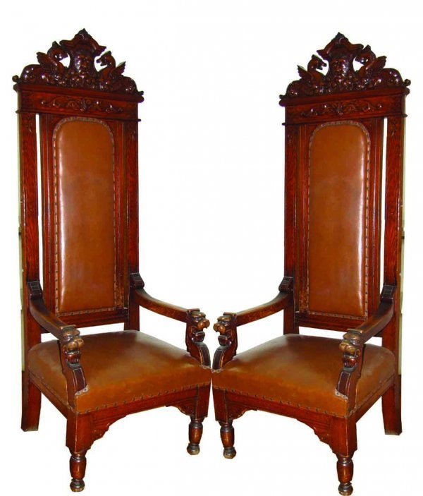 oak throne chair