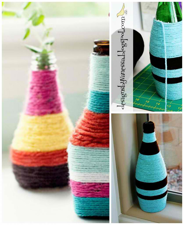 DIY Yarn Wrapped Vases