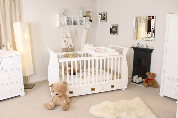 white and oak nursery furniture sets