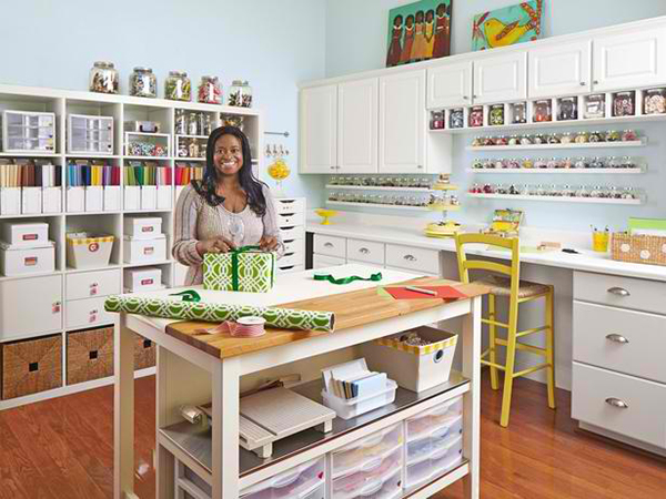 Organize stuffs through shelves and cabinets