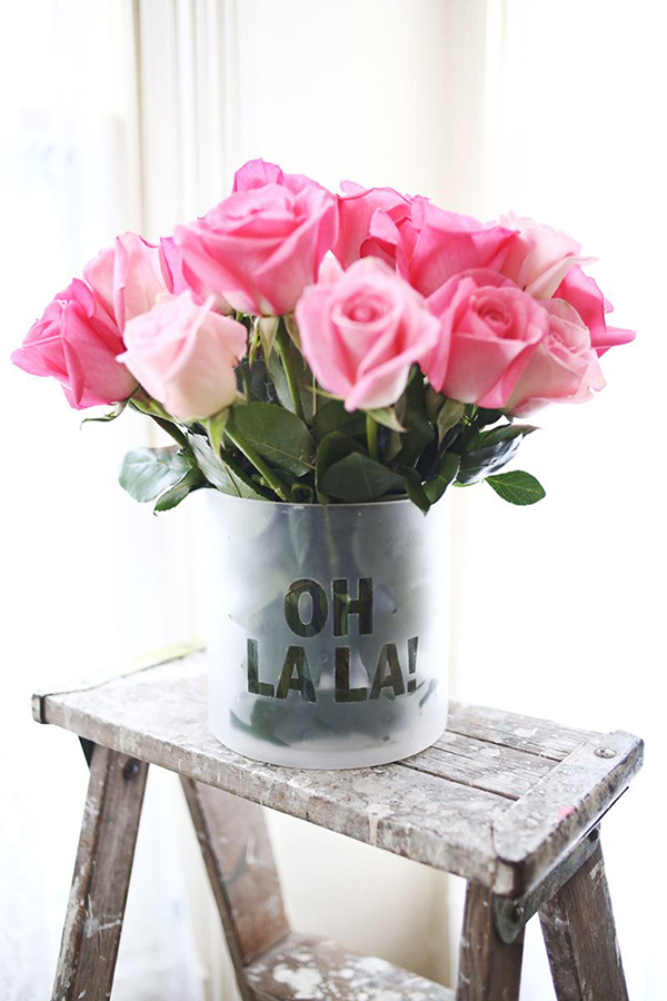 Frosted Phrase Vase DIY