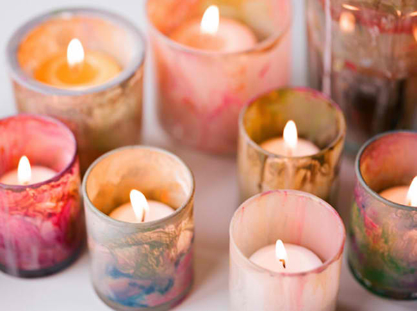 Marble Painted Votives