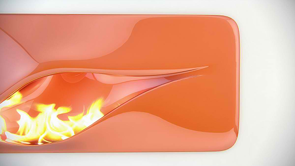 futuristic fireplace