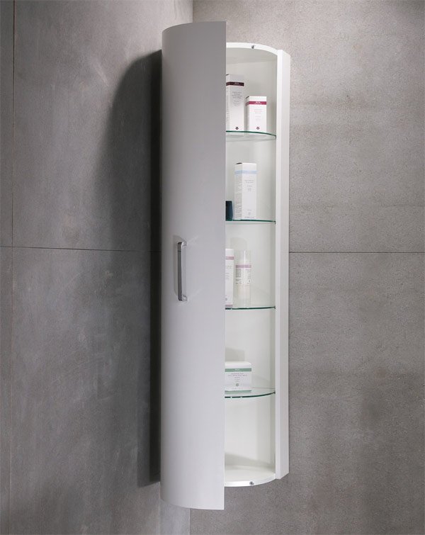 white corner bathroom shelf