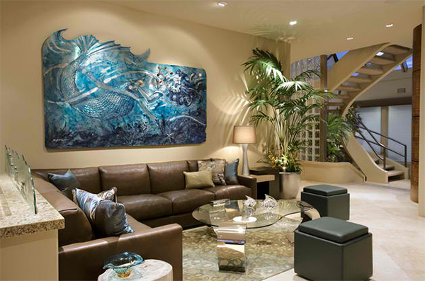 22 Living Rooms with Metal Wall Decorations | Home Design Lover