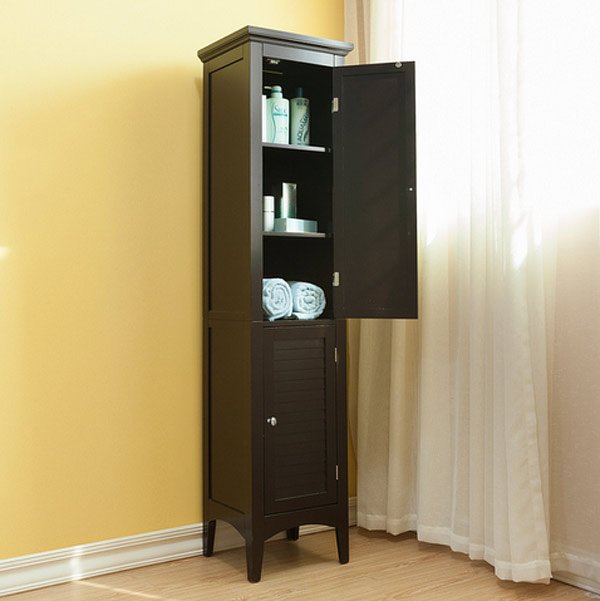 veneer wood corner bathroom cabinet