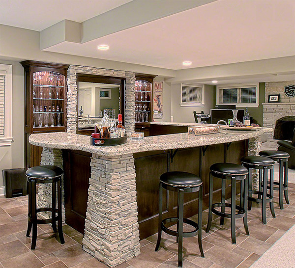 5 stone columns granite countertop