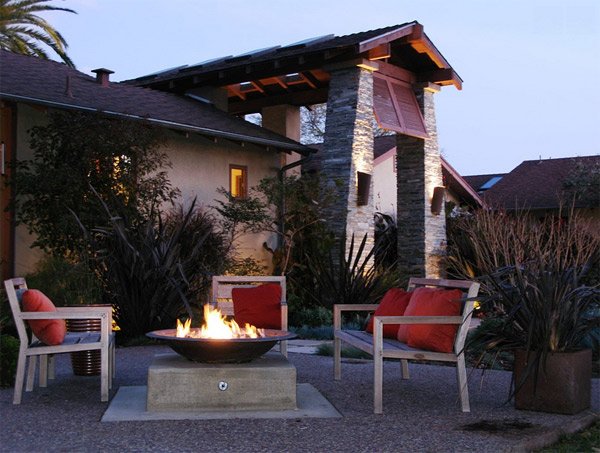 bowl fire pit patio