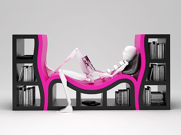 bizarre design of bookshelf