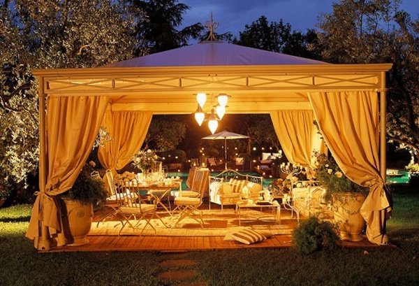 gazebo lighting outdoor romantic gazebos patio solar pergola chandelier lights backyard canopy garden tub hardtop accessories permanent chandeliers covered pop