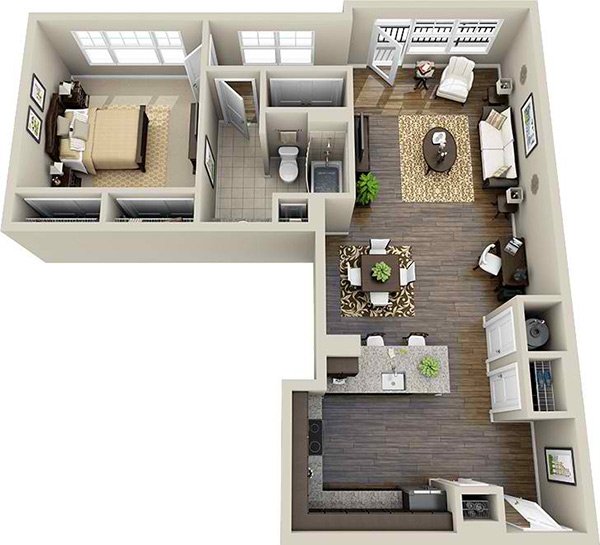 20 One Bedroom Apartment Plans For Singles And Couples Home Design Lover