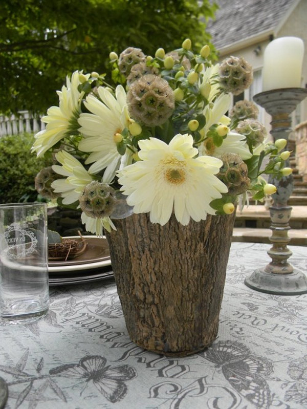 tree stump vases