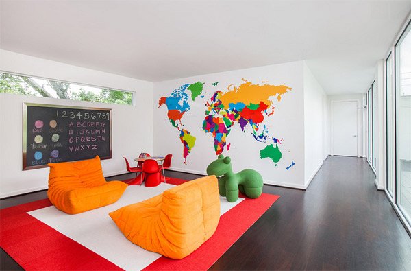 wall map mural modern