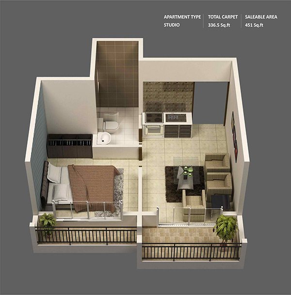 One Bedroom Apartment Plan