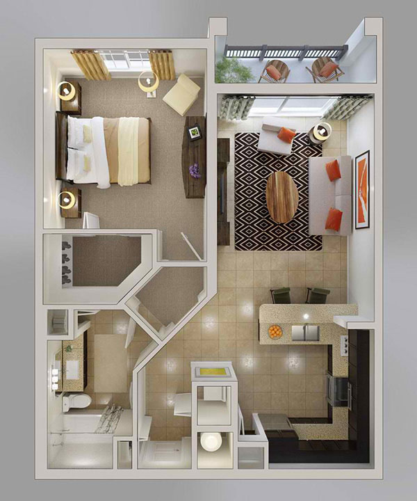 20 One Bedroom Apartment Plans For Singles And Couples