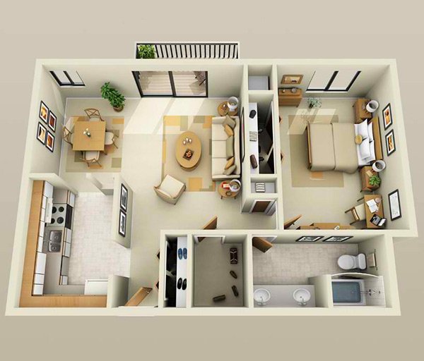 20 One Bedroom Apartment Plans For Singles And Couples Home Design Lover