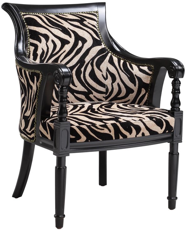 zebra print upholstered chair