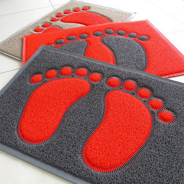 foortprint shape bathroom floor rug