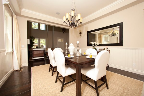 framed oval mirror dining room