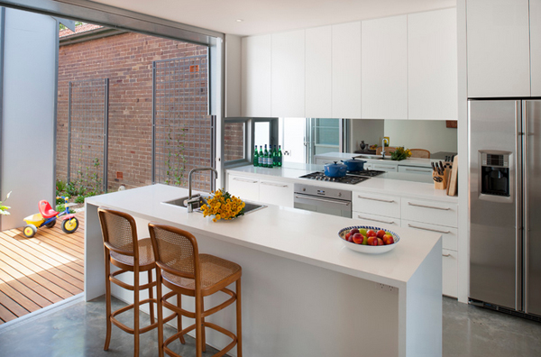 mirrored backsplash