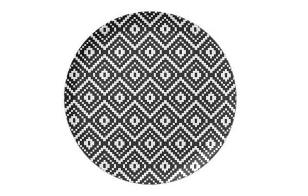 Black and White Aztec Tribal Print Party Plates