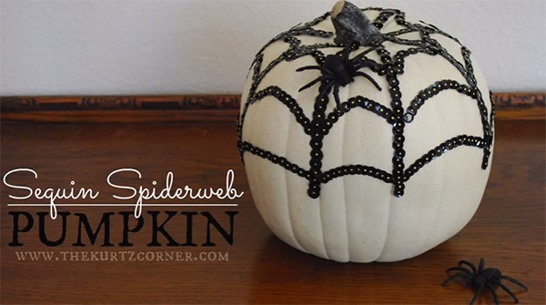 Sequin Spiderweb Pumpkin