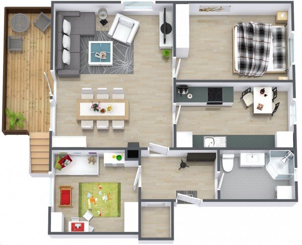 20 Interesting Two Bedroom Apartment Plans Home Design Lover