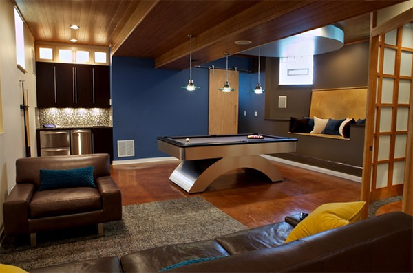 modern basement