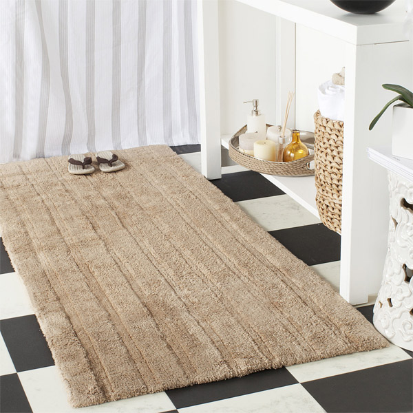 cotton hand-woven bathroom floor rug