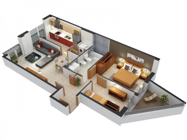 20 Interesting Two Bedroom Apartment Plans Home Design Lover