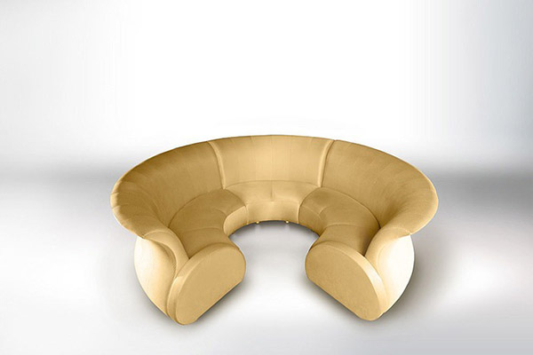 gold curved sofa