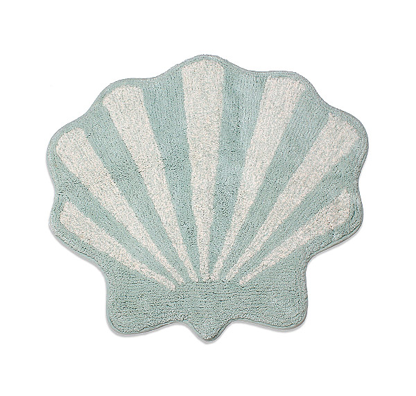 scallop-shaped cotton bathroom floor rug