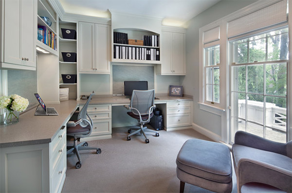 20 Designs of Shared Home Offices for More Productive Work | Home