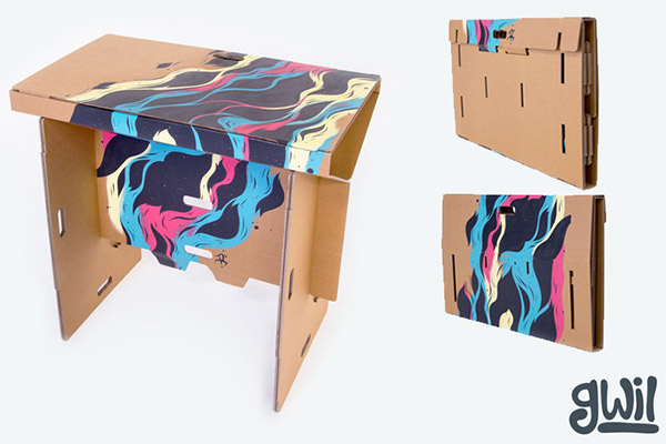 Portable cardboard desk