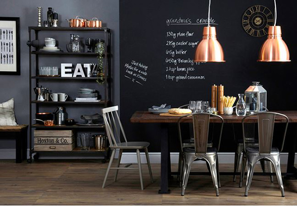 11. Dark Industrial Dining Room