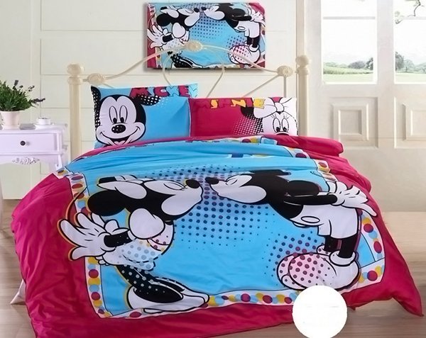 Mickey Mouse And Minnie Comforter Cover And Sheet