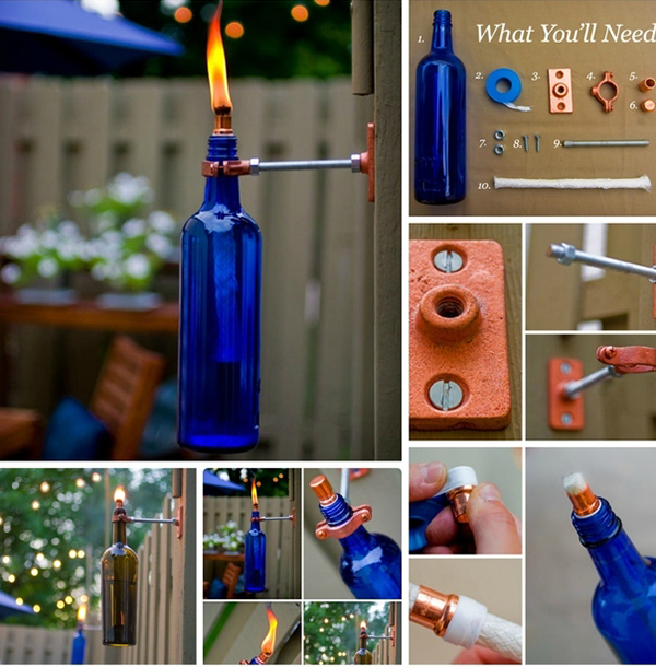 Recycled Wine Bottle Torch