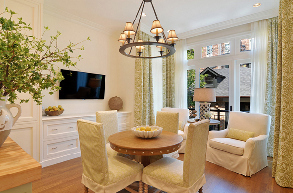 dining room with tv