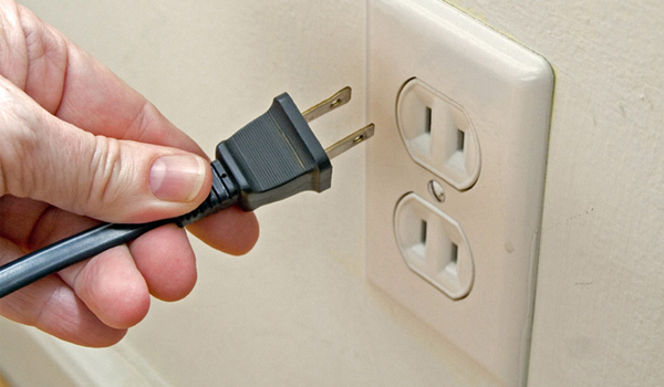 Unplug appliances and electronics when not in use