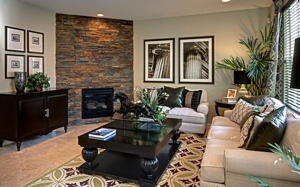 20 Appealing Corner Fireplace in the Living Room | Home ...