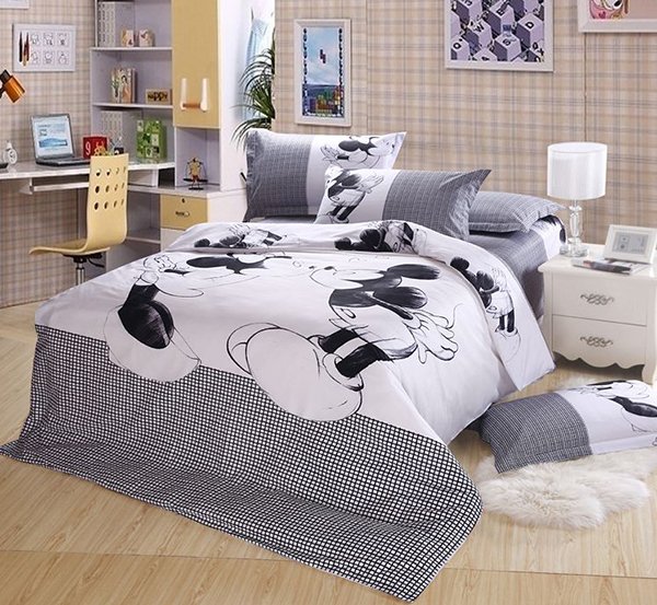 Double Us Full Bed Quilt Doona Duvet Cover Besties Disney Mickey