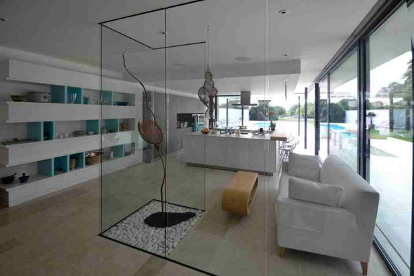 living room glass wall