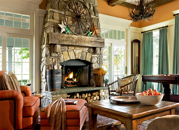 stones fireplace