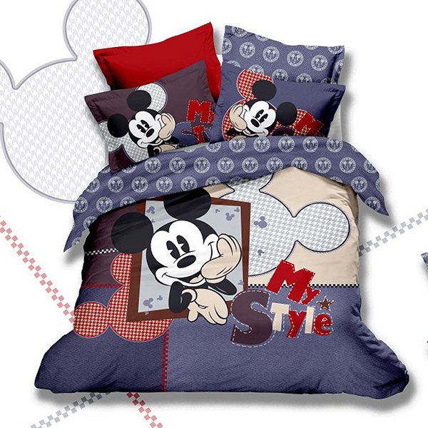 Mickey Mouse Kids Print Bedding Set 5PC