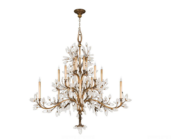 Crystal Laurel Gold Chandelier