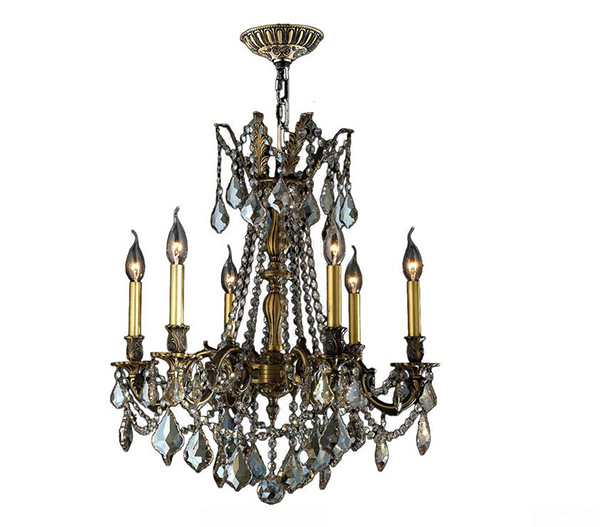 Bronze Crystal Cast Brass Chandelier